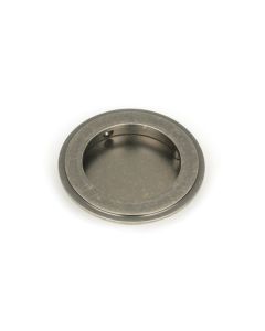 Pewter 75mm Art Deco Round Flush Pull Handle | 50179