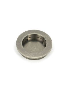 Pewter 60mm Plain Round Flush Pull Handle | 50180