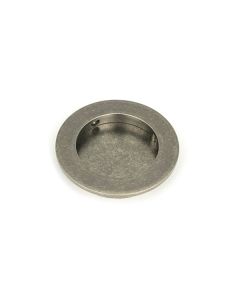 Pewter 75mm Plain Round Flush Pull Handle | 50181