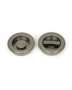 Pewter 60mm Art Deco Round Flush Pull Handle - Privacy | 50182