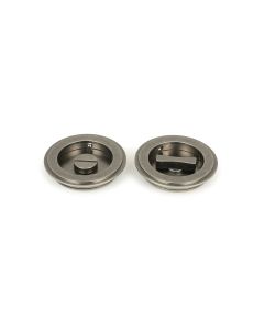 Pewter 75mm Art Deco Round Flush Pull Handle - Privacy | 50183