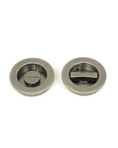 Pewter 60mm Plain Round Flush Pull Handle - Privacy | 50184