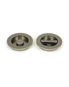 Pewter 75mm Plain Round Flush Pull Handle - Privacy | 50185