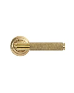 Set Polished Brass Brompton Lever on Art Deco rose | 50607 | 50608