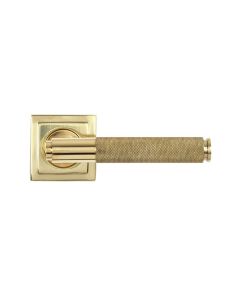 Set Polished Brass Brompton Lever on Square rose | 50611 | 50612