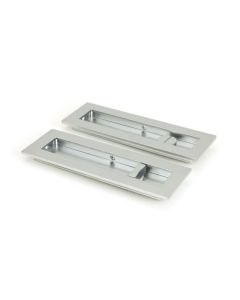 Satin Chrome 175mm Plain Rectangular Flush Pull - Privacy | 50642