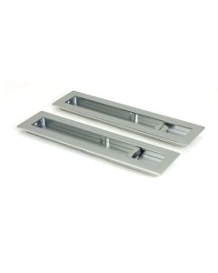 Satin Chrome 250mm Plain Rectangular Flush Pull - Privacy | 50643