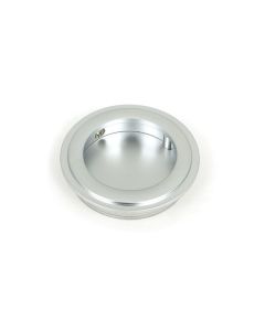 Satin Chrome 60mm Art Deco Round Flush Pull Handle | 50644