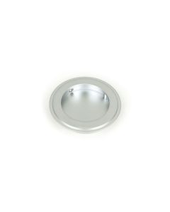 Satin Chrome 75mm Art Deco Round Flush Pull Handle | 50645