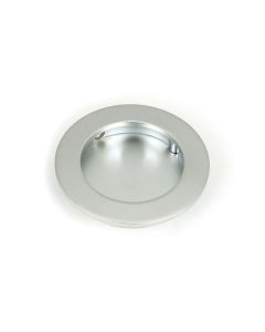 Satin Chrome 75mm Plain Round Flush Pull Handle | 50647