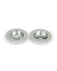 Satin Chrome 75mm Plain Round Flush Pull Handle - Privacy | 50651
