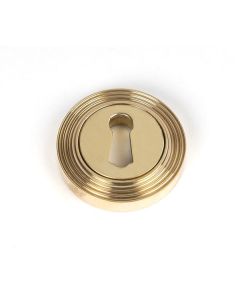 Polished Brass Round Standard Keyhole Escutcheon (Beehive) | 50748