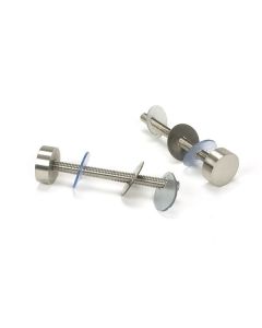 Satin Stainless Steel (304) 50mm Bolt Through Fixings for offset T Bar (2) | 50818