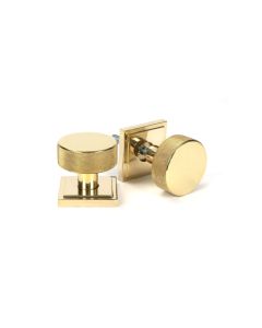 Polished Brass Brompton Mortice/Rim Knob Set (Square) | 50838