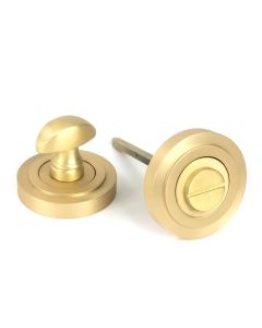 Satin Brass Round Thumbturn Set (Art Deco) | 50881