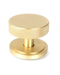 Satin Brass Brompton Centre Door Knob (Art Deco) | 50894