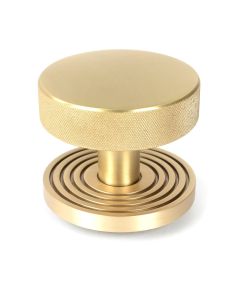 Satin Brass Brompton Centre Door Knob (Beehive) | 50895