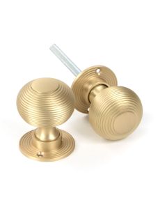 Satin Brass Heavy Beehive Mortice/Rim Knob Set | 50902
