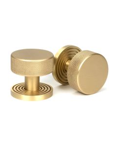 Satin Brass Brompton Mortice/Rim Knob Set (Beehive) | 50910