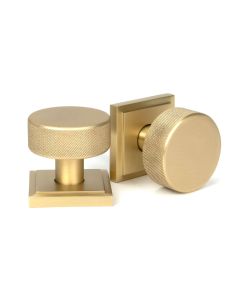 Satin Brass Brompton Mortice/Rim Knob Set (Square) | 50911