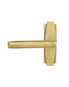 Set Aged Brass Art Deco Lever on Rose | 51192
