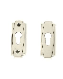 Set Polished Nickel Art Deco Euro Escutcheon | 51199