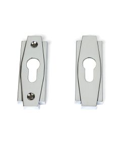 Set Polished Chrome Art Deco Euro Escutcheon | 51200