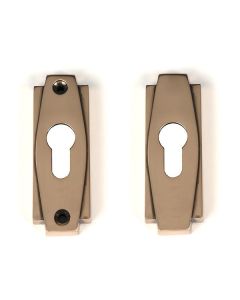 Set Polished Bronze Art Deco Euro Escutcheon | 51202