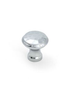 Polished Chrome Hammered Cabinet Knob - Small