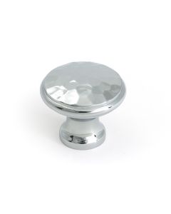 Polished Chrome Hammered Cabinet Knob - Medium