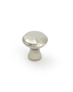 Polished Nickel Hammered Cabinet Knob - Small