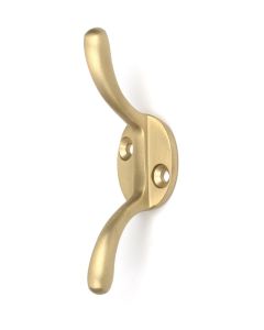 Satin Brass Newbury Cleat Hook  |  52253