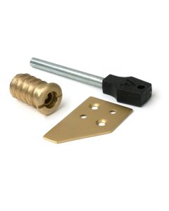 Satin Brass Key-Flush Sash Stop  |  52400