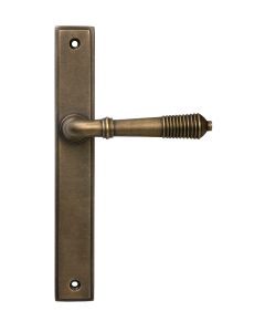 Burnished Brass Reeded Slimline Lever Latch Set | 52426