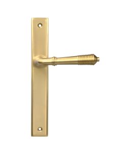 Satin Brass Reeded Slimline Lever Latch Set | 52427