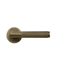Burnished Brass Brompton Lever on Rose Set (Plain) | 52433