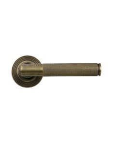 Burnished Brass Brompton Lever on Rose Set (Beehive) | 52435