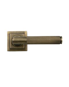 Burnished Brass Brompton Lever on Rose Set (Square)  |  52436