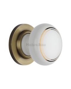 Heritage Brass Antique Brass Gold Line Door Knob on Rose