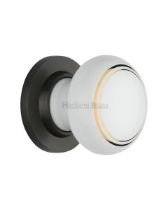 Heritage Brass Matt Bronze Gold Line Door Knob on Rose