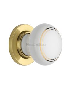 Heritage Brass Polished Brass Gold Line Door Knob on Rose