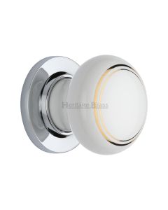 Heritage Brass Polished Chrome Gold Line Door Knob on Rose