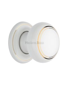 Heritage Brass Porcelain Gold Line Door Knob on Rose