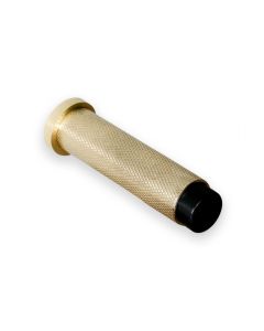Satin Brass 76mm Knurled Skirting Door Stop | 63744