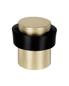 Satin Brass 30mm Knurled Floor Door Stop | 63764