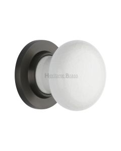 Heritage Brass Matt Bronze White Crackle Knob