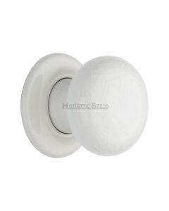 Heritage Brass Porcelain White Crackle Knob