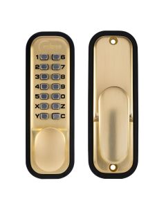 ED20 Satin Brass Easy Code Change Push Button Digital Lock |70257