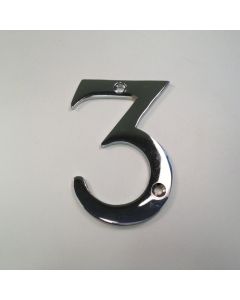 74mm Polished Chrome Numeral No.0 - 9