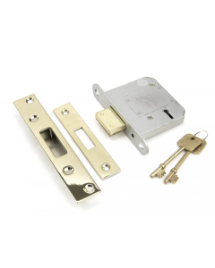 From the Anvil 76mm PVD Brass British Standard 5 Lever Deadlock | 91832
